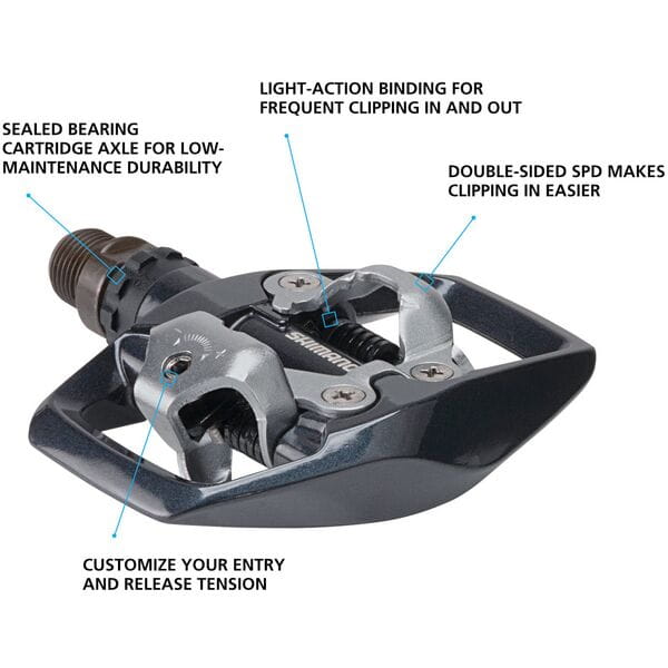 Shimano PD-ED500 light action SPD pedals - two sided mechanism