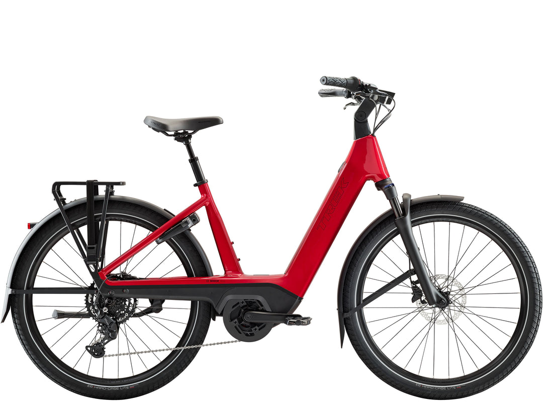 Trek Charter+ 4 R9 540 Wh Lowstep 2026 in Fury Red — All Ride Now, Midhurst